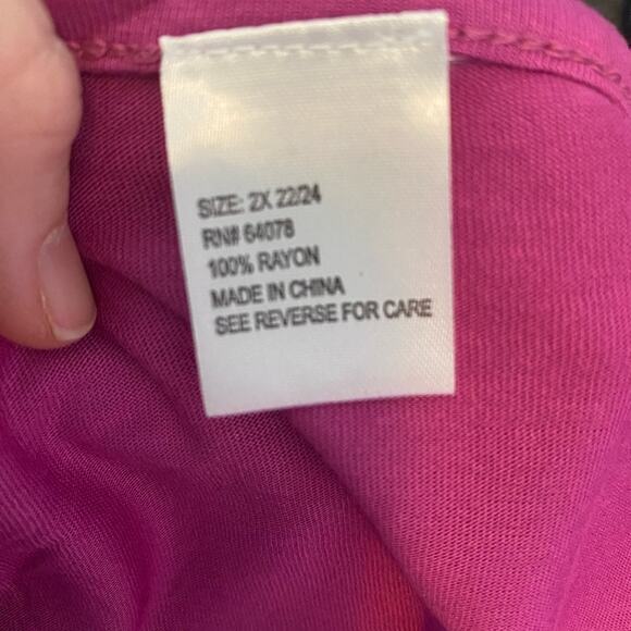 Women’s Plus NWOT 2 PACK Vibrant Purple & Jade Travel Lounge Hi Lo Tunics 2X - Picture 5 of 9